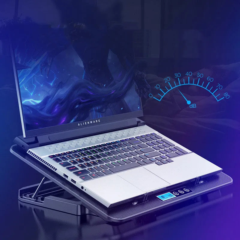 A9 Laptop Cooler with six fans on alloy platform, 360x255x27mm, black regular version