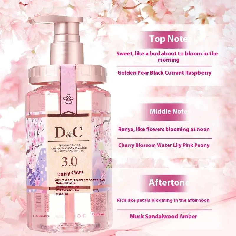 Sakura shampoo conditioner shower gel 500ml set with cherry blossom theme