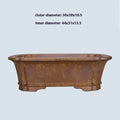 Large rectangular purple sand mud flowerpot with geometric angles for floor-standing home gardening
