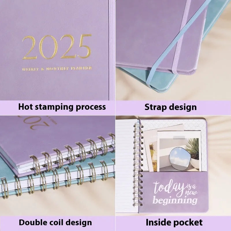 A5 size pu leather notebook with metal coil binding in multiple colour options for business gifts