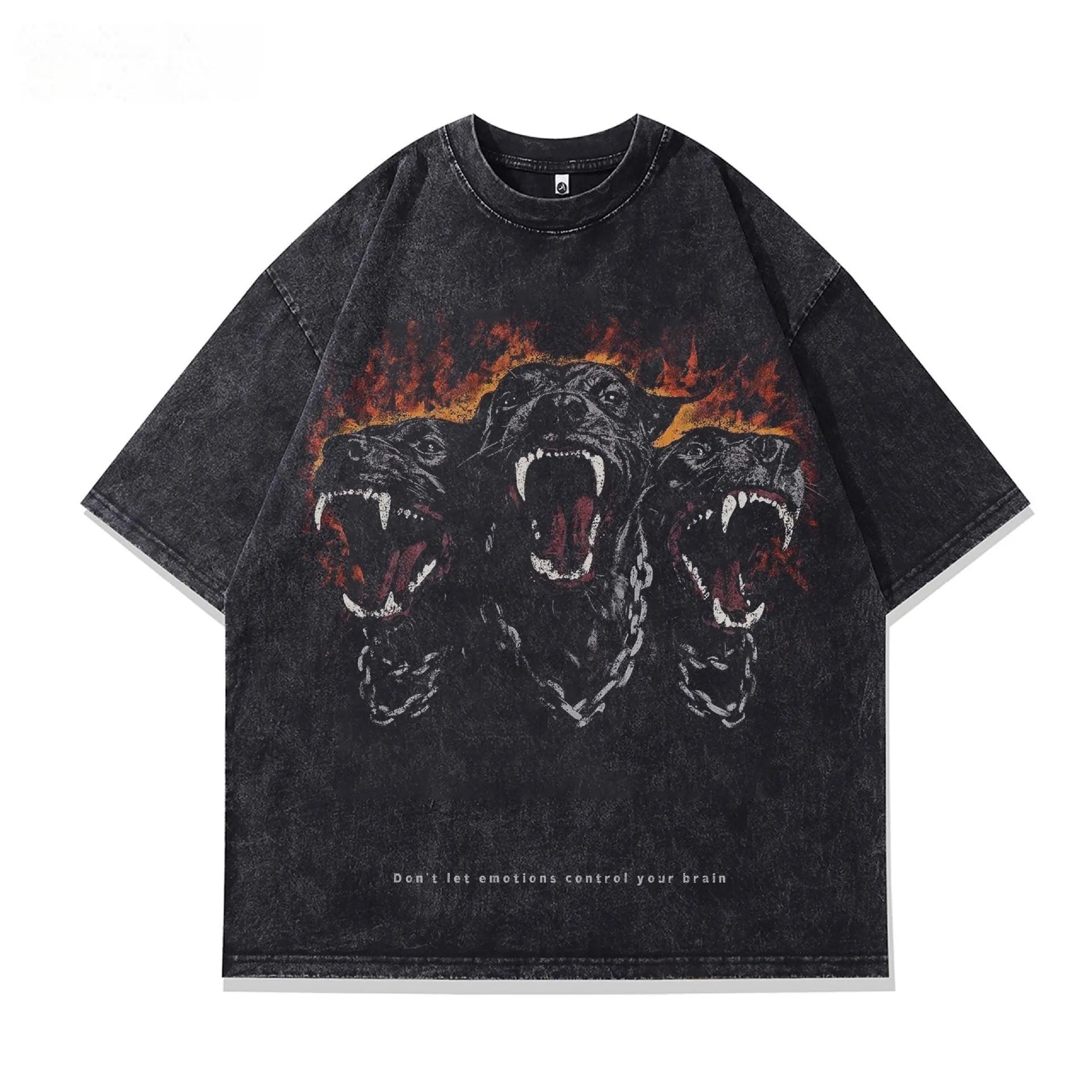 Men's short sleeve cotton t-shirt with character pattern print in loose fit