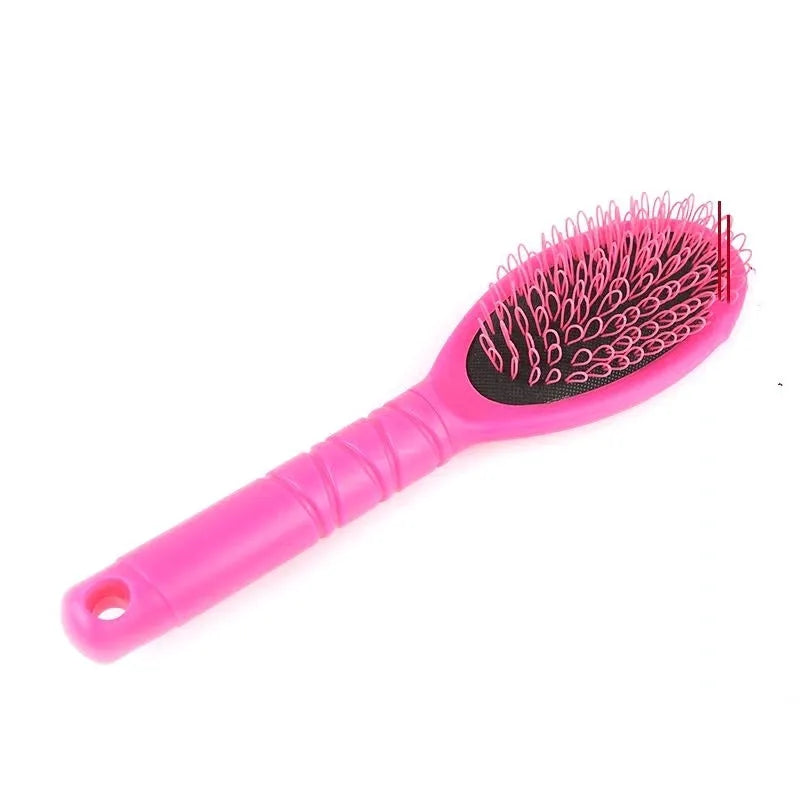 Black and pink ABS plastic ring tooth hair extension comb with airbag cushion base.