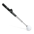 Telescopic golf swing trainer in stainless steel extended to full length