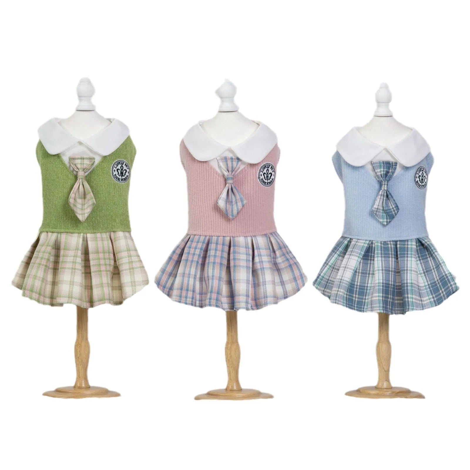 Polyester tartan skirt for pet dogs and cats in princess style