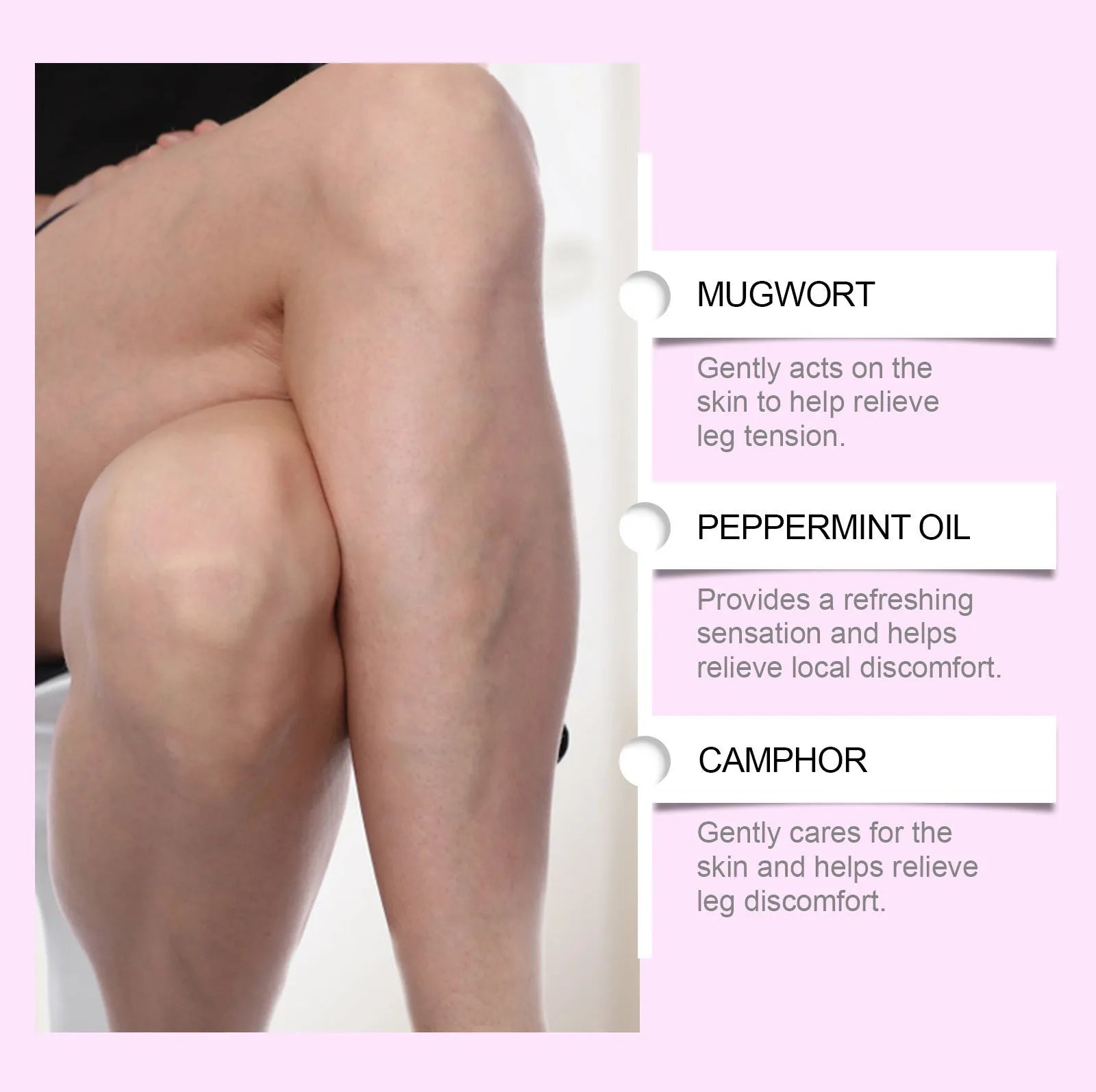 12-piece pack of leg care patches with plant ingredients for muscle relief