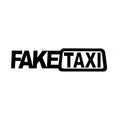 Waterproof PET Fake Taxi car window sticker measuring 20 by 8 cm in black text version.