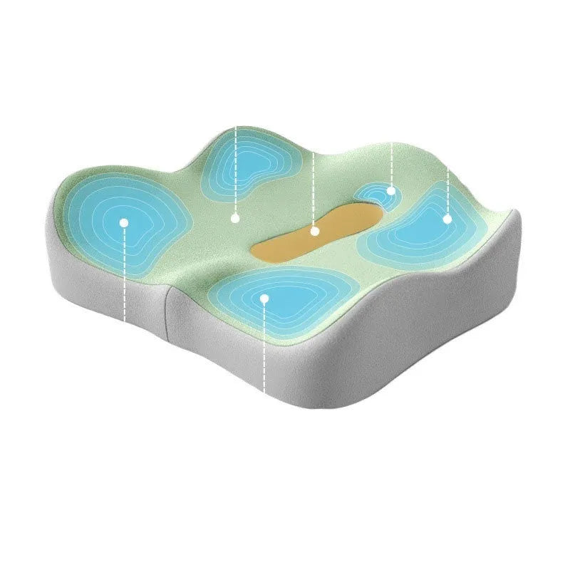 Memory foam seat cushion with waist rest support in various colour combinations for office and long sitting comfort
