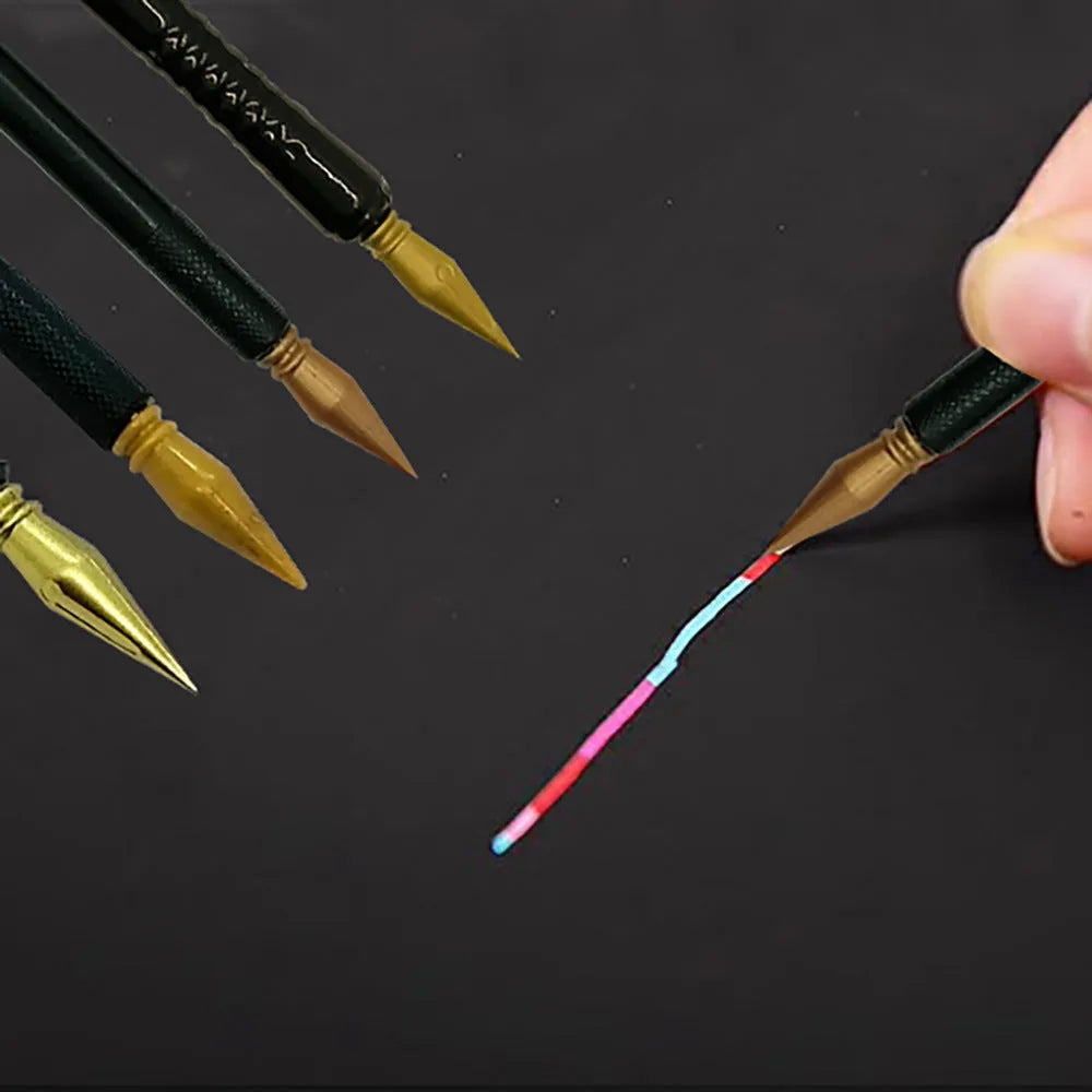 Children's scratch art brush pen with PS plastic brush-shaped handle for creative projects