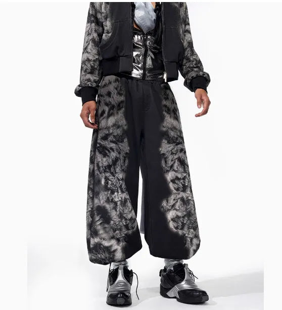 Women's streetwear co-ord set with printed trousers, hoodie, and seven-inch pants