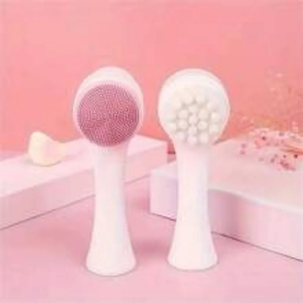 Blue and pink nylon pet paw brush for dog and cat grooming measuring 13.5cm long