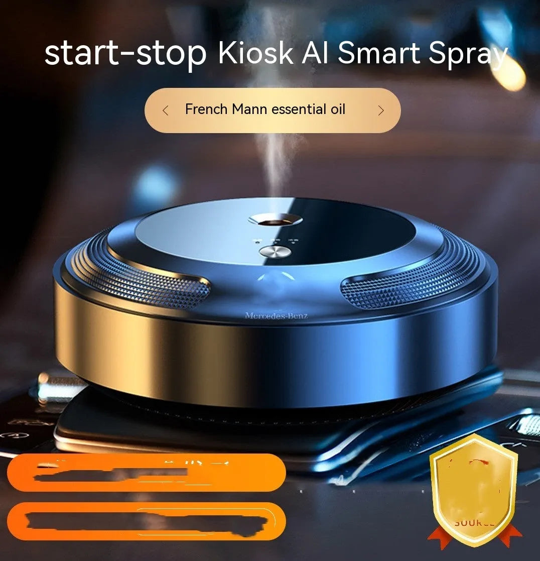 Car perfume diffuser with zinc alloy shell and automatic spray mechanism