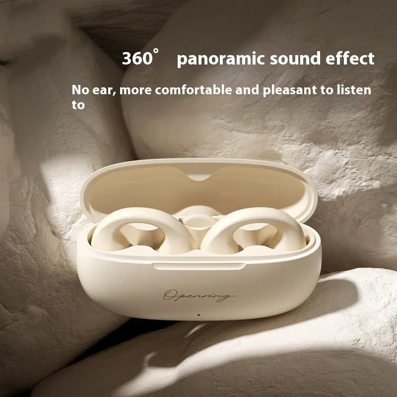Bone conduction Bluetooth headset clip-on design Earth colour with PC ABS material