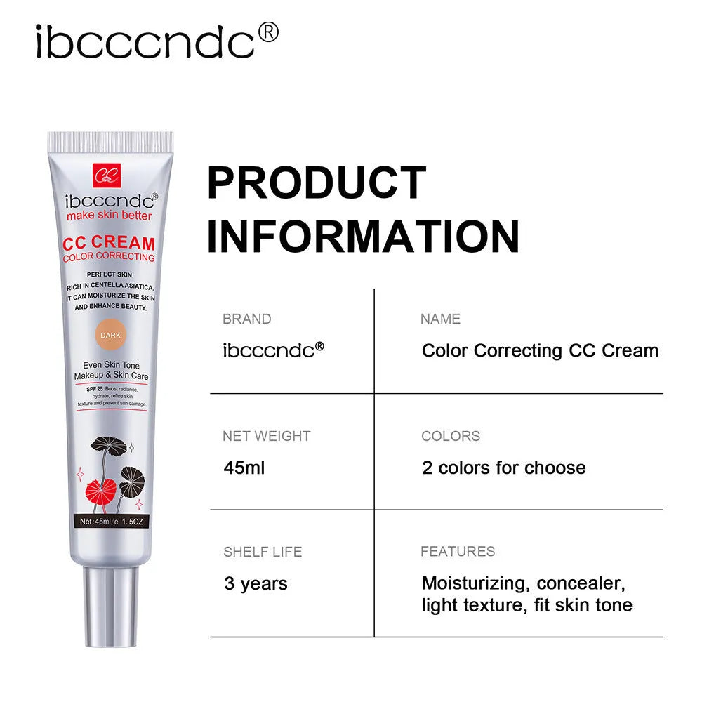 Erborian Centella Asiatica CC cream tube in light or dark shade, 40ml colour correcting makeup