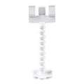 Black pet photography tool with a clip for holding treats and a phone holder on a rotating support