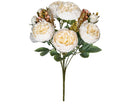 Artificial silk peony bouquet arrangement in a choice of five colours.