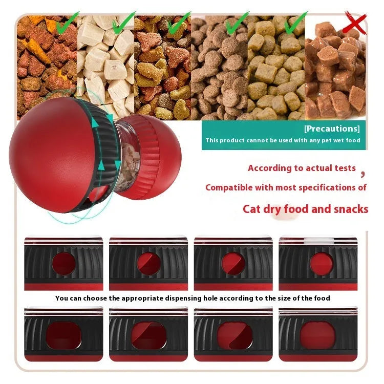 Plastic rotating cat toy with sound mechanism and colourful super ball for interactive feline play