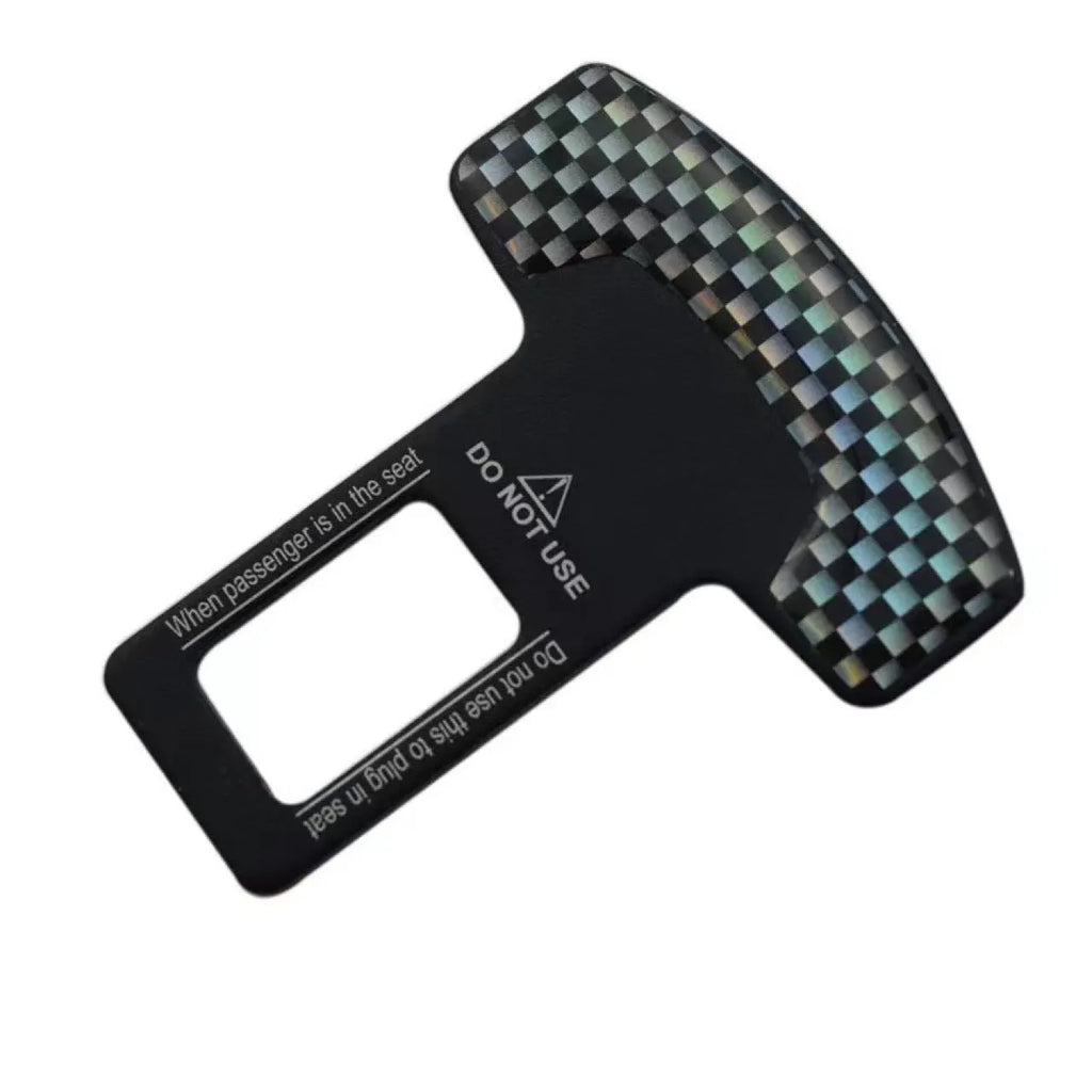 Lock tongue buckle pick head bottle opener on keyring with frosted carbon fibre finish