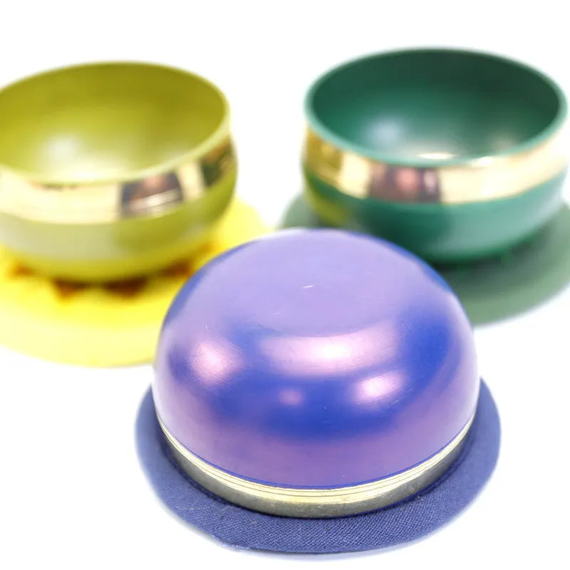 Handmade colourful Himalaya singing bowl percussion instrument for yoga meditation