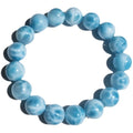 Blue bodhi bracelet with natural crystal sea-pattern stones and pearl accents