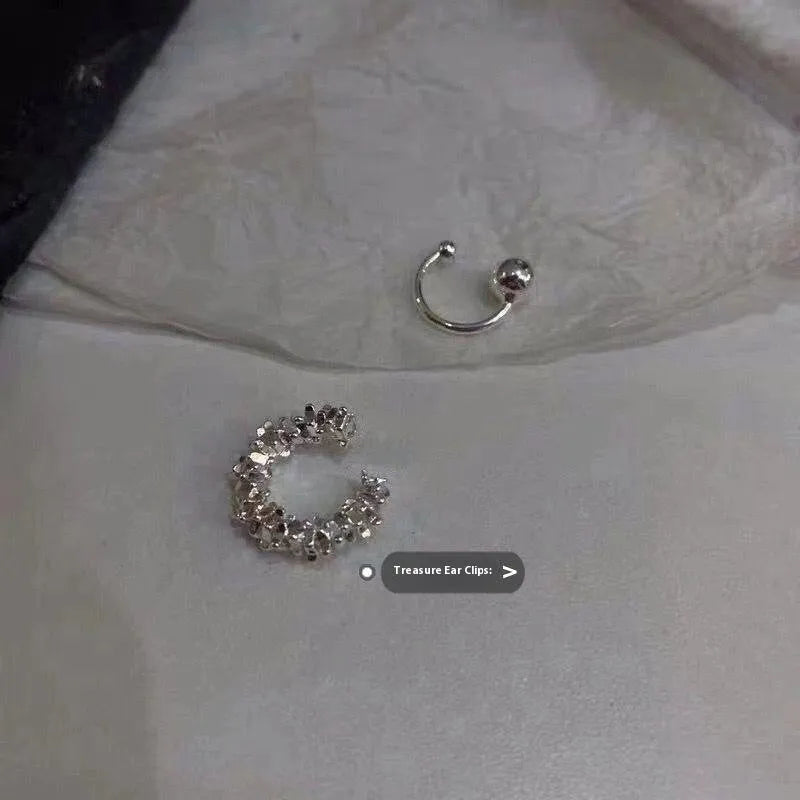 Geometric alloy clip-on earrings with irregular frosty B4710 colour patterning