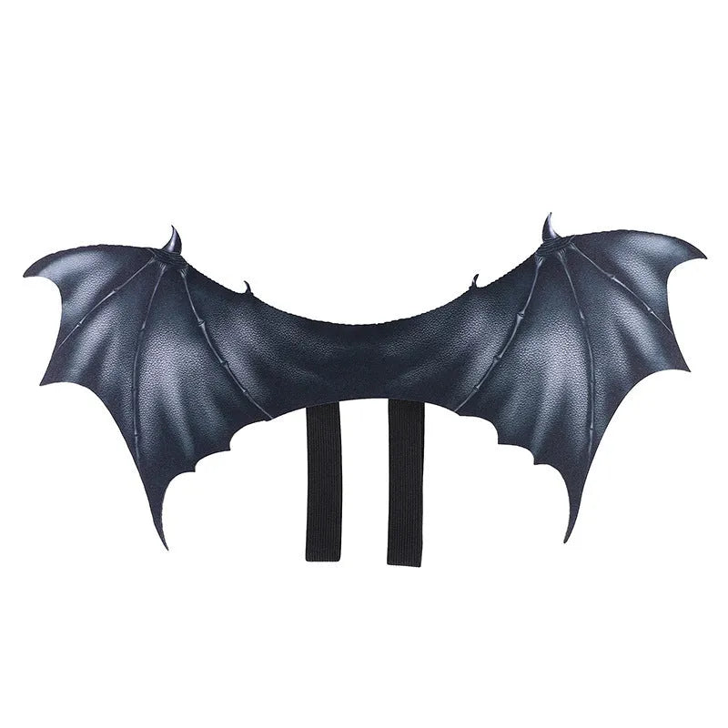 Black cloth bat wings Halloween costume for dogs and cats in large, medium, and small sizes