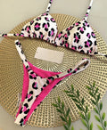 Women's printed bikini swimsuit with nylon fabric and cotton lining in brief style for swimming