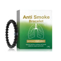 Men's smoke prevention bracelet made from glass and black gallstone with adjustable design