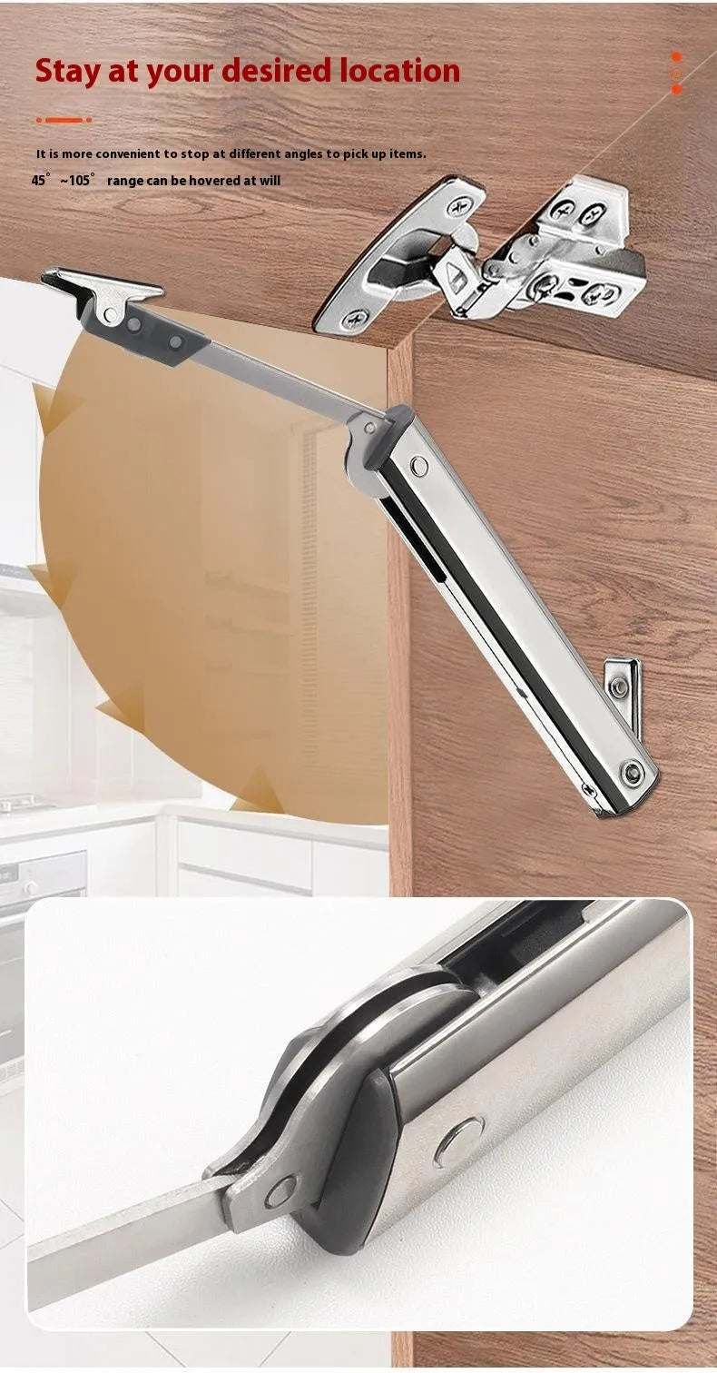 Cold rolled steel tatami cabinet support rod with spring jackstay mechanism in natural stainless steel colour