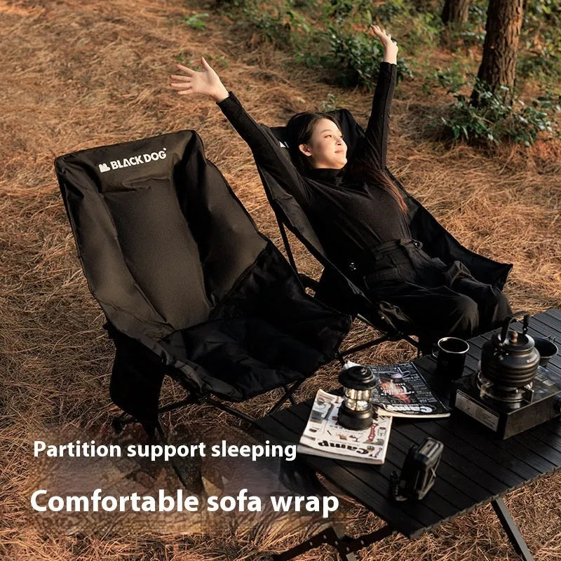 Night black Oxford cloth folding moon chair for camping and outdoor use