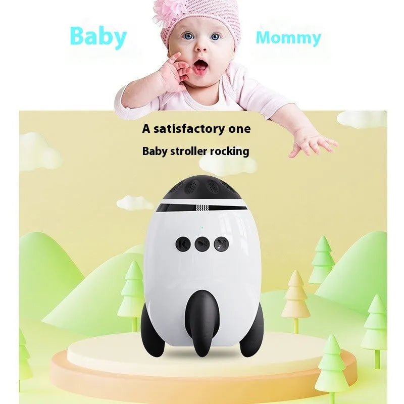 White portable baby stroller shaking device with automatic rocking and Bluetooth connection