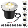 Round black LED COB underground light with stainless steel cover and tempered glass lens for outdoor garden lighting