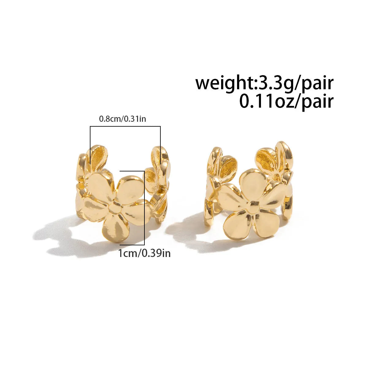 Gold starfish and scallop eardrop earrings with electroplated finish and conch details