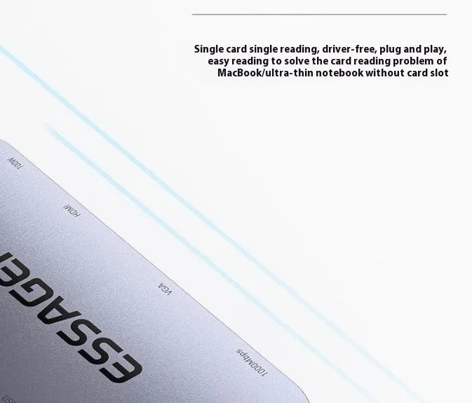 11-in-1 USB-C expansion dock with attached 20cm cable and gigabit ethernet port on a desk