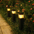 Solar lawn ground lamp with cuboid design for garden pathway lighting