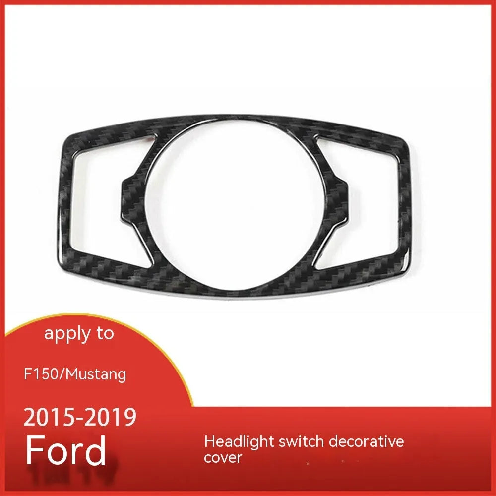 Carbon fibre pattern decorative patch for Ford F150 Wild Horse headlight control panel