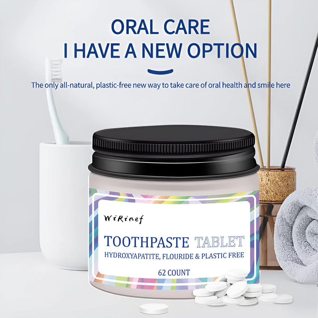 TP19 solid toothpaste tablets pack containing 62 pieces for portable dental care