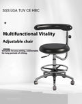 Black leather dental hospital chair lift for dentist and nurse clinical seating