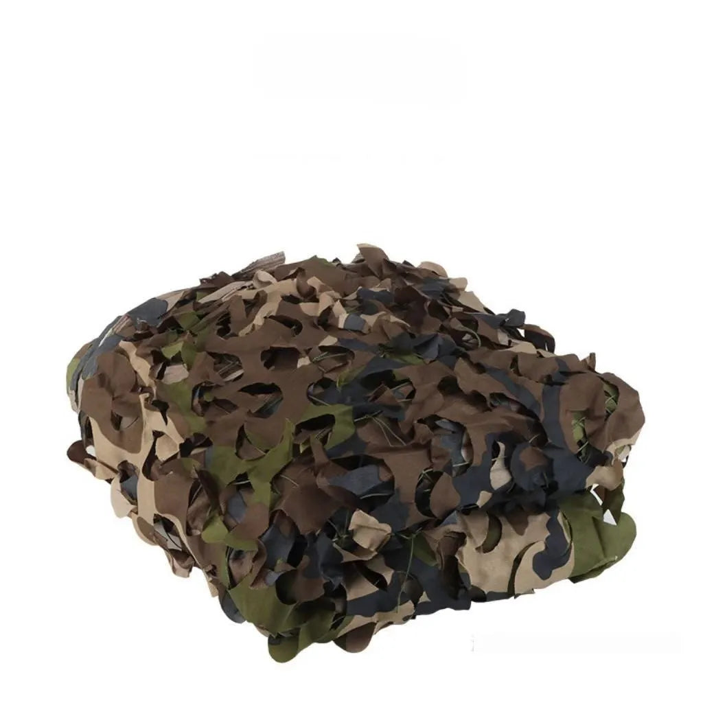 Green camouflage net cover set showing multiple pattern options for outdoor use