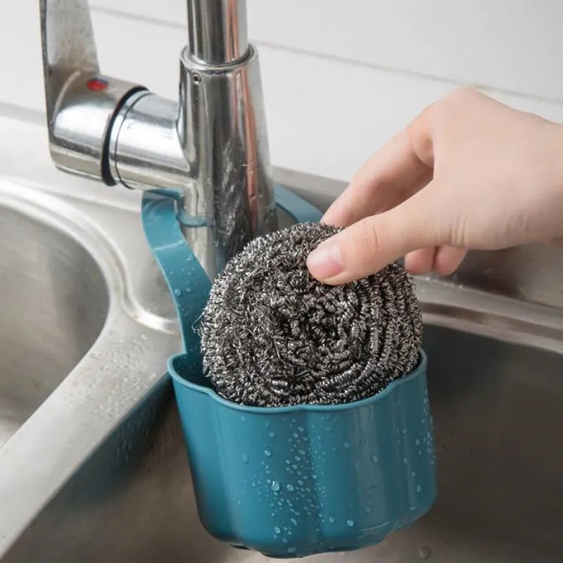 Nordic style plastic drain basket for kitchen sink in dark blue colour