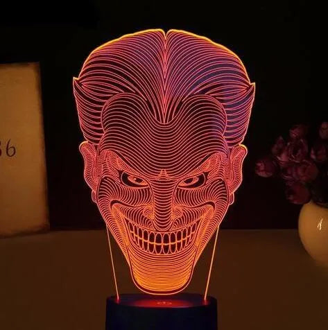 3D LED decorative lamp showing multiple colour options with touch control and remote