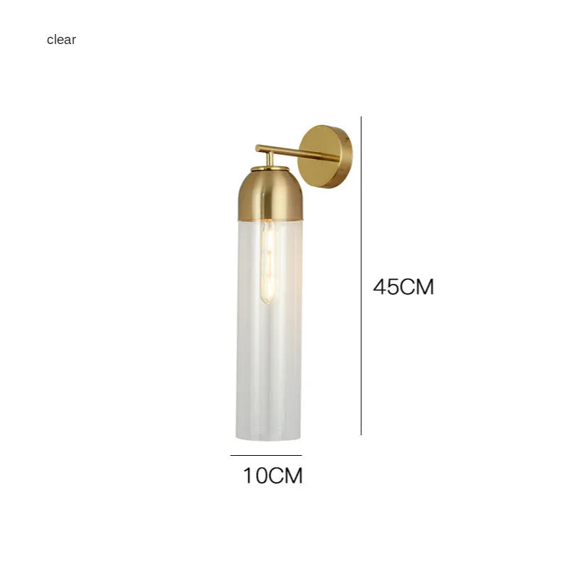 Nordic postmodern glass wall lamp in modern minimalist design with coloured glass shade
