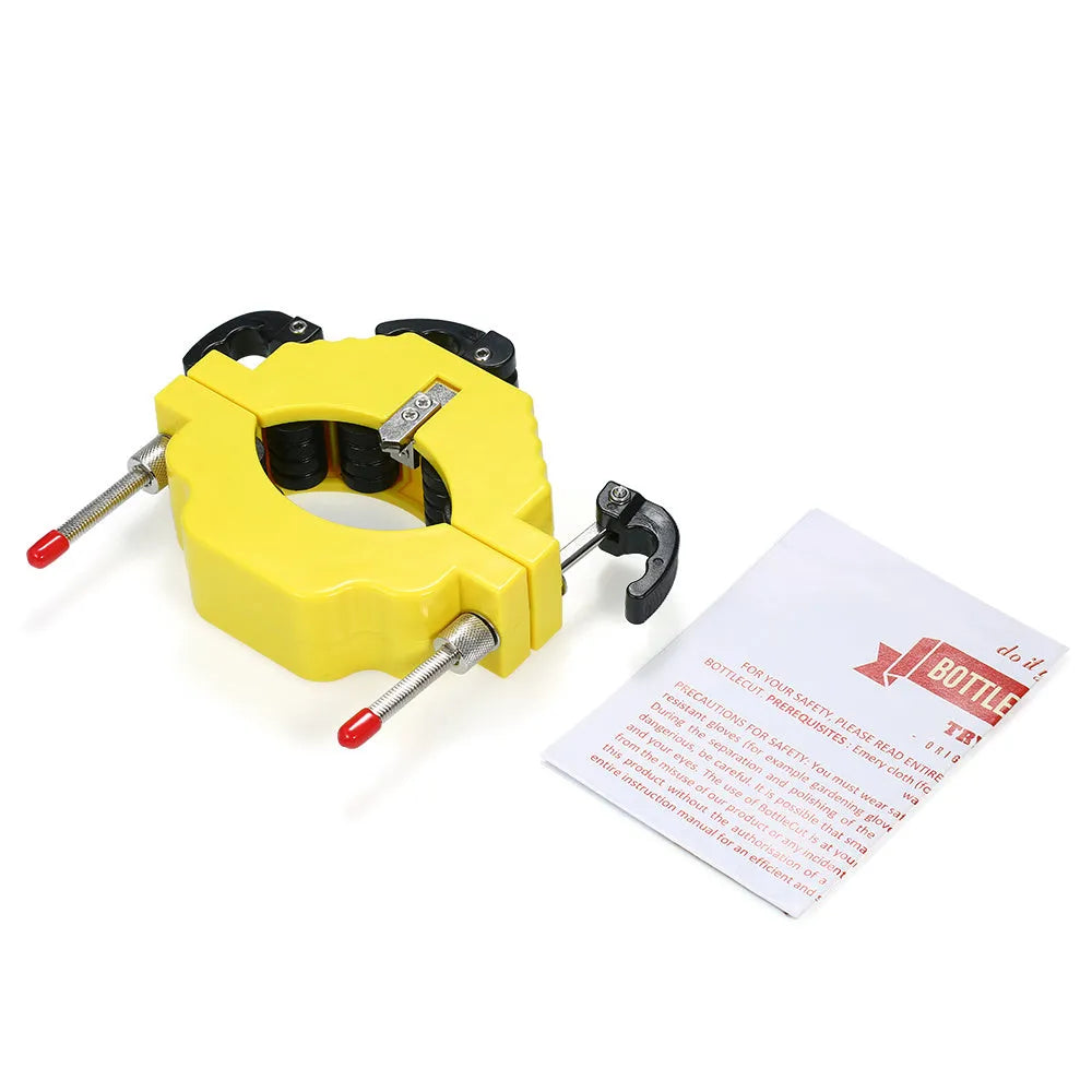 Yellow DIY bottle cutter tool for cutting glass wine and beer bottles