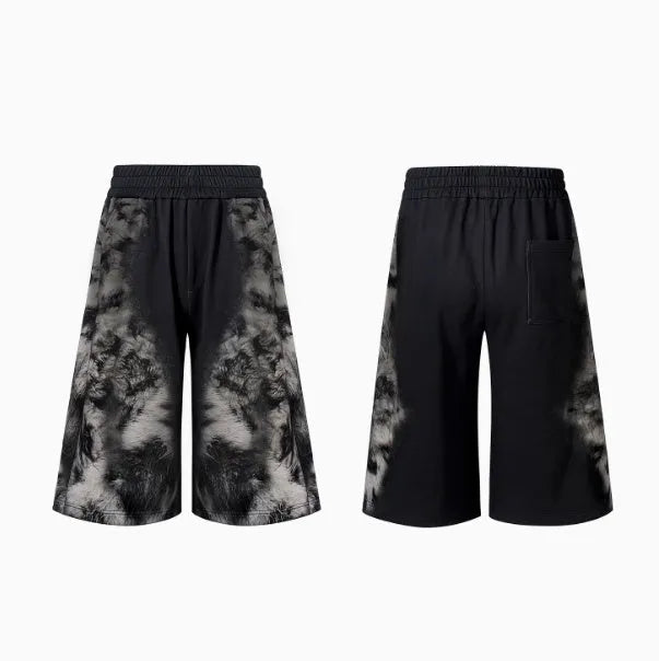 Women's streetwear co-ord set with printed trousers, hoodie, and seven-inch pants