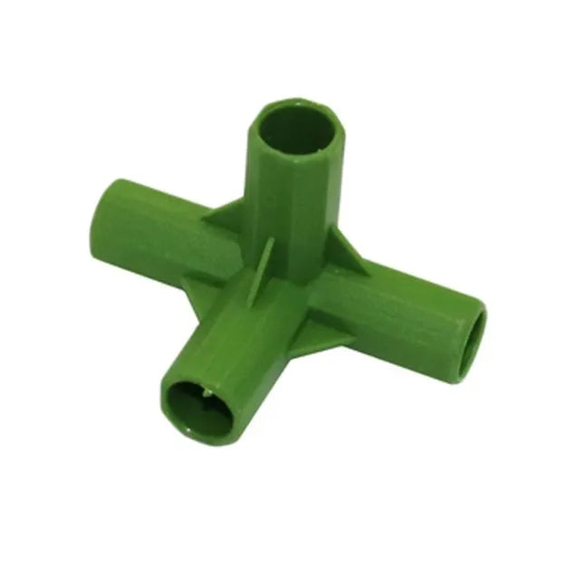 PP plastic 3-way and 4-way plant stake connectors for 11mm diameter garden supports