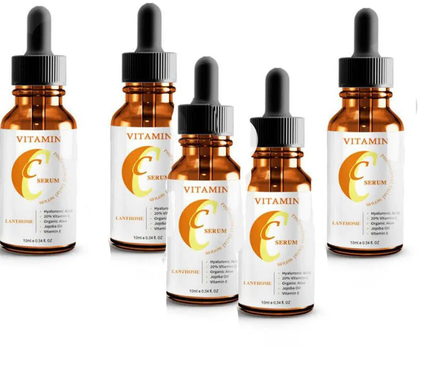 10ml bottle of Vitamin C Hyaluronic Acid facial serum for brightening and anti-ageing.