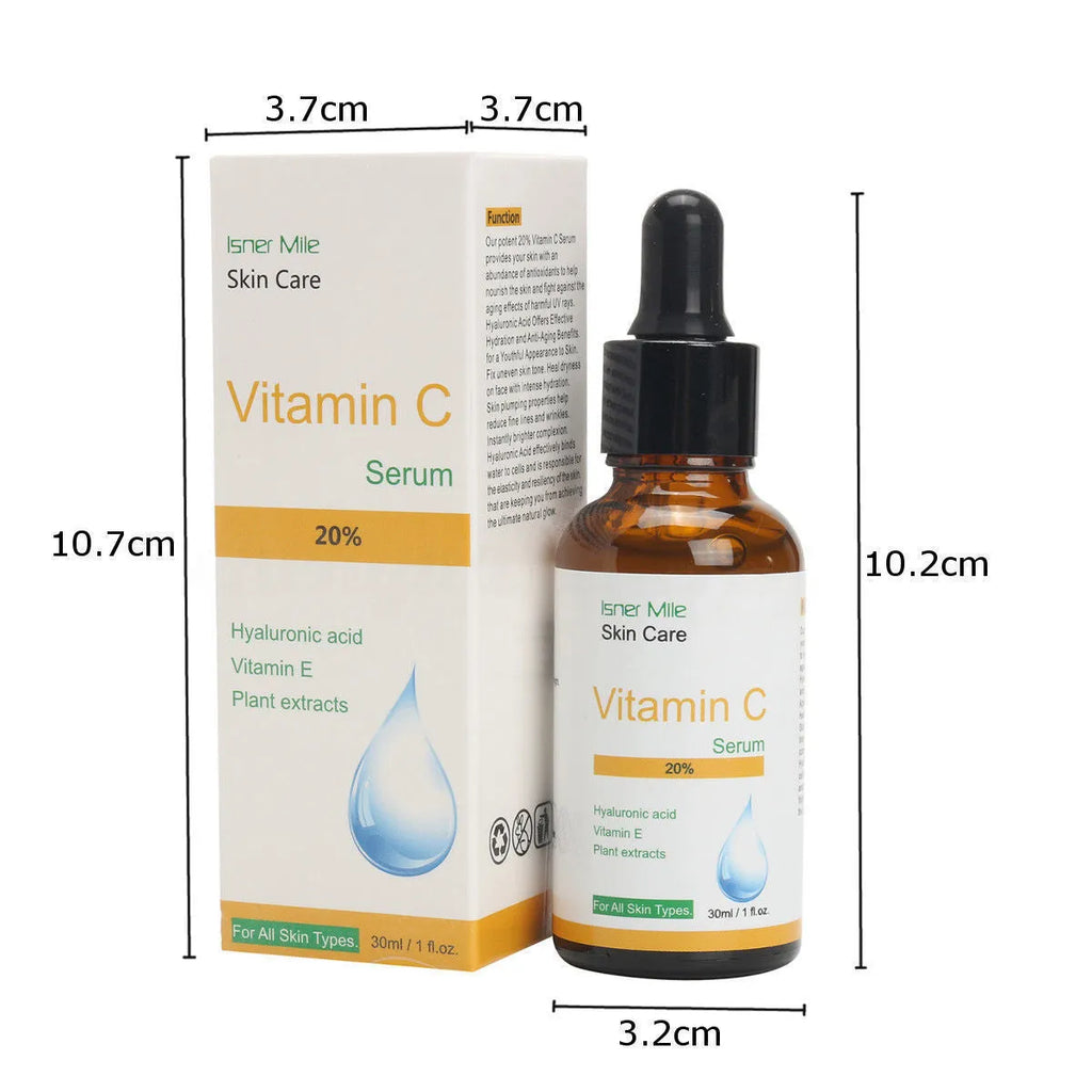 30ml Vitamin C serum bottle for facial brightening and moisturising skincare