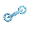 Blue TPR dog chew toy ring with textured surface for puppy teething relief