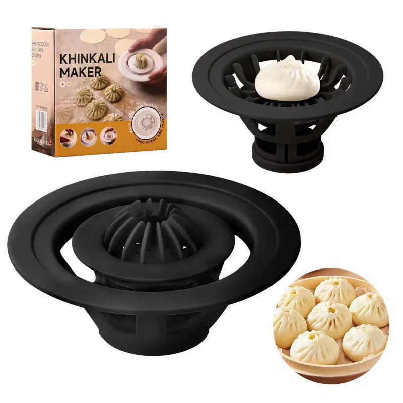Jinkali black plastic steamed bun mould set of four kitchen tools for shaping baozi dumplings shaomai