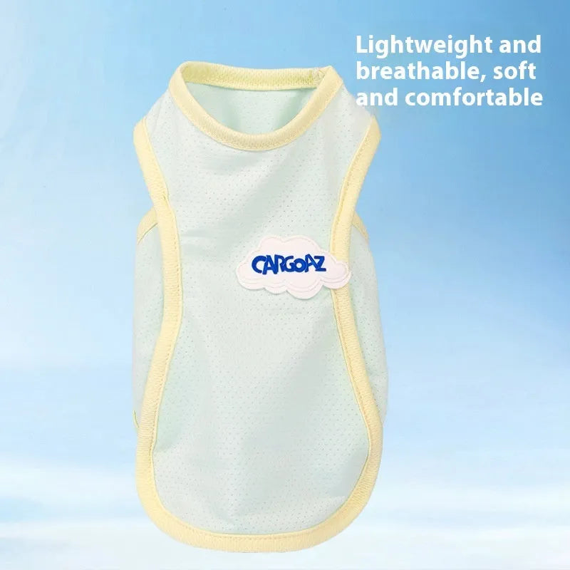 Lightweight polyester cat vest in sports style, shown in grass green colour