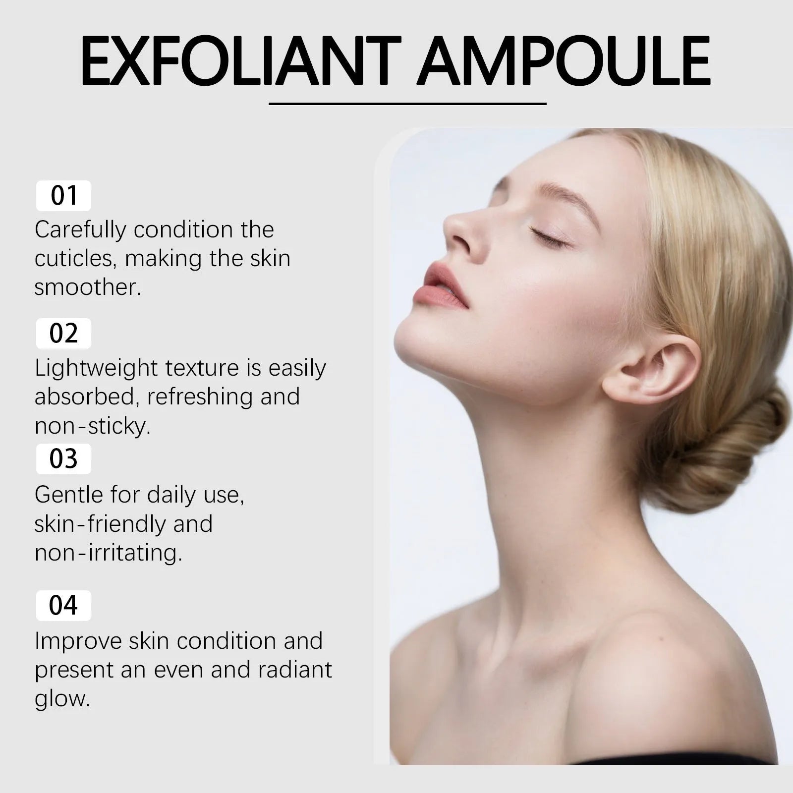 80ml bottle of cleansing and nourishing facial moisturising liquid with hyaluronic acid and salicylic acid.
